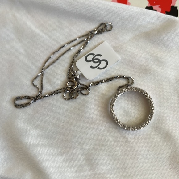 Sterling Silver 1/10 CTTW Circle Pendant JC Penney - Picture 1 of 5